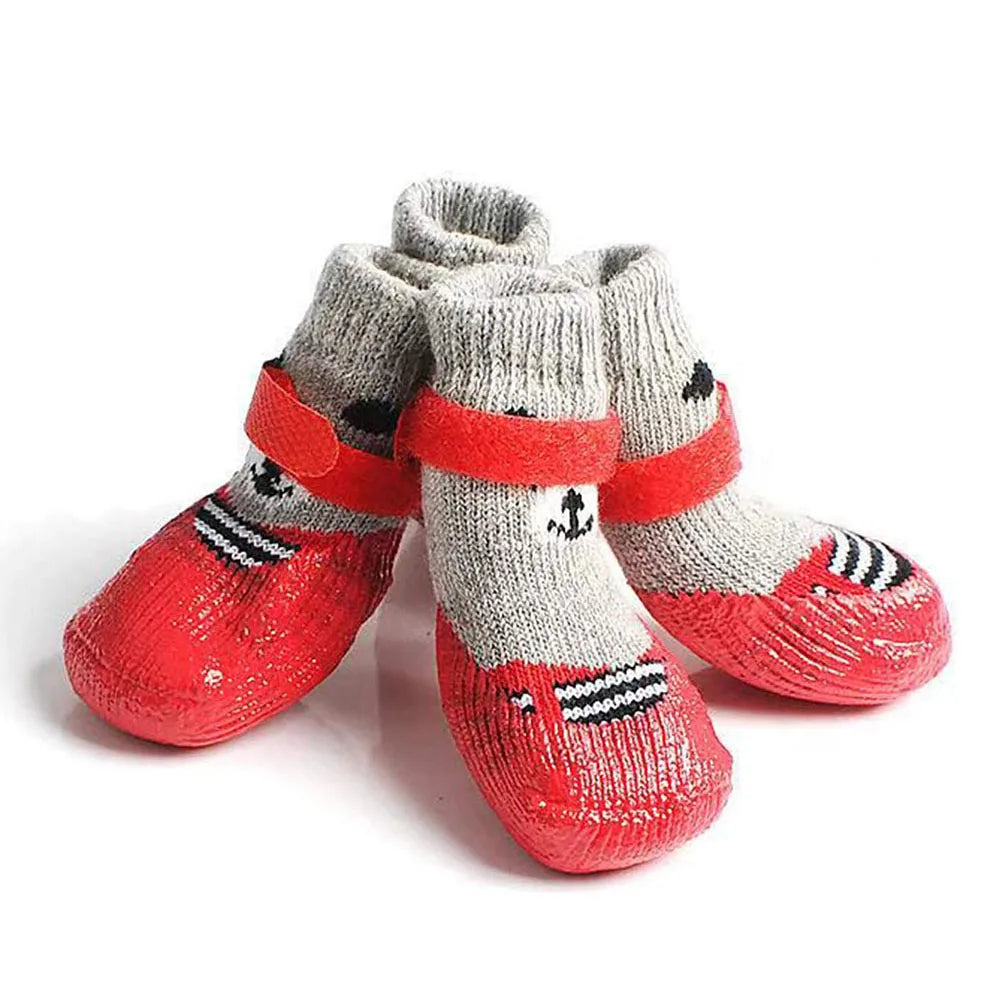 Dog Socks Warm Knit Socks for Cats and Dogs Waterproof Dog Shoes Scratch-proof Foot Covers Anti Scald Feet Pet Socks Teddy Socks