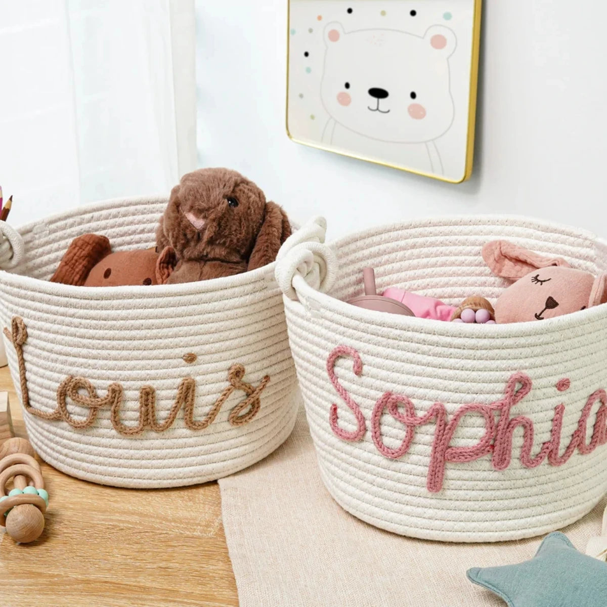 Personalized Rope Basket Toys Basket, Name