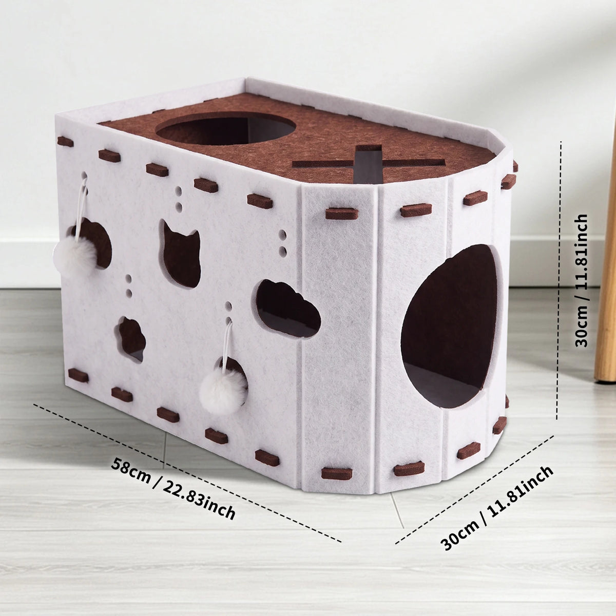 Cat Bed, A Safe And Fun Cat House With Creative Cat Toys. Made Of Felt, This Durable Scratching Toy Is Perfect For Multi-Cat Households As A Christmas Gift.