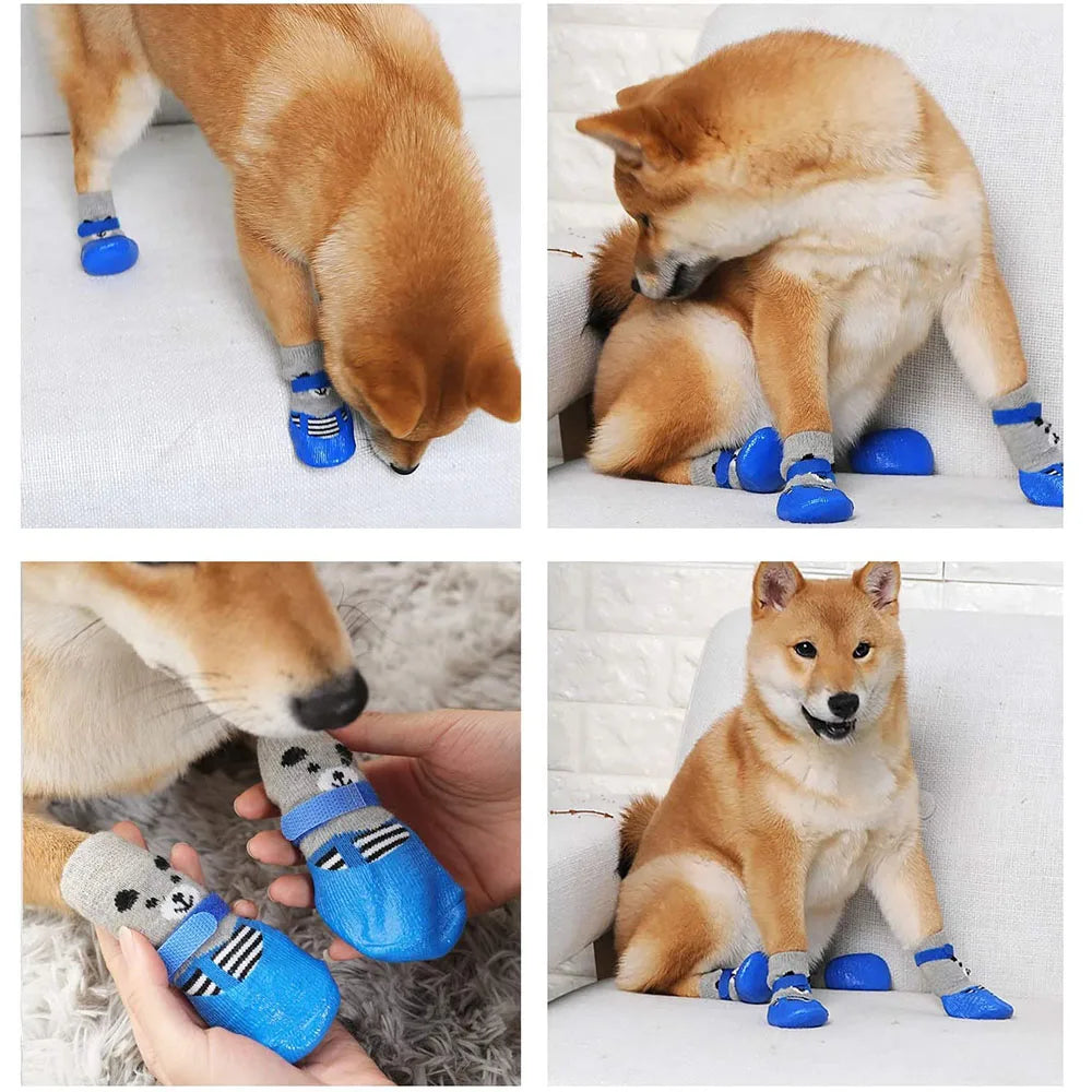 Dog Socks Warm Knit Socks for Cats and Dogs Waterproof Dog Shoes Scratch-proof Foot Covers Anti Scald Feet Pet Socks Teddy Socks