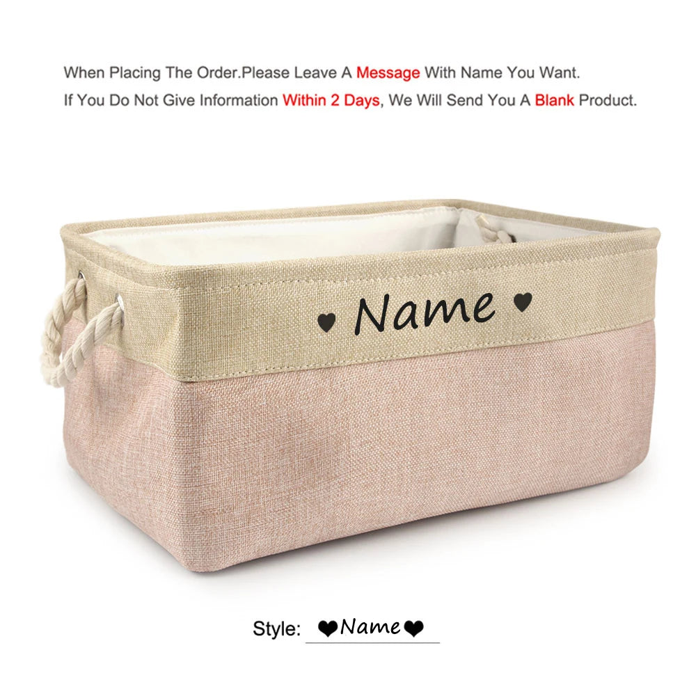Personalized Dog Toy Basket Free Print Pet Storage Box Cat DIY Custom Name Toys Clothes Accessories Organize Storage