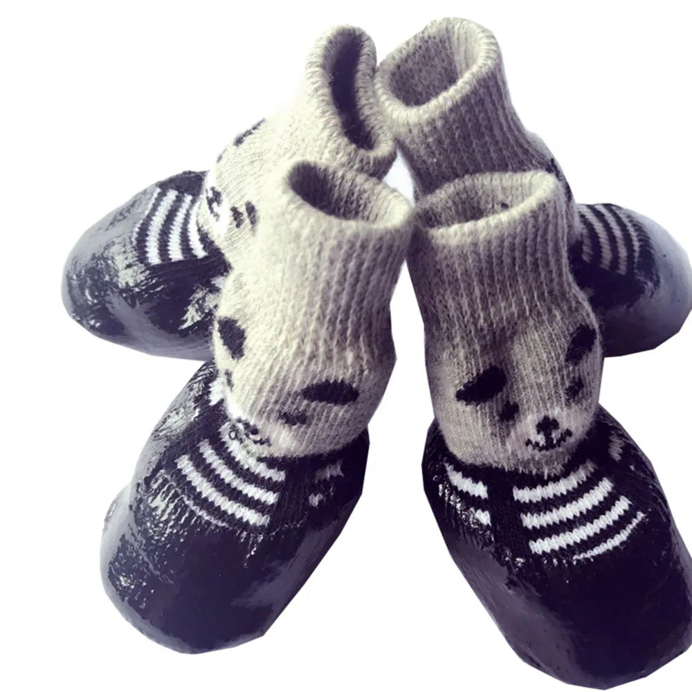 Dog Socks Warm Knit Socks for Cats and Dogs Waterproof Dog Shoes Scratch-proof Foot Covers Anti Scald Feet Pet Socks Teddy Socks