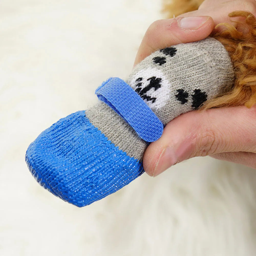 Dog Socks Warm Knit Socks for Cats and Dogs Waterproof Dog Shoes Scratch-proof Foot Covers Anti Scald Feet Pet Socks Teddy Socks