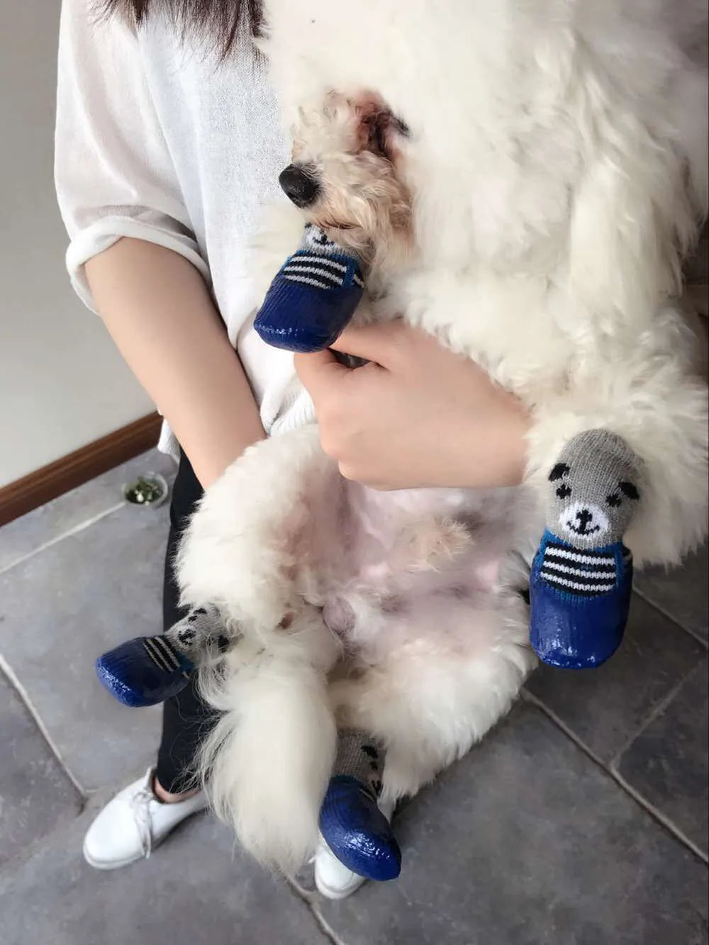 Dog Socks Warm Knit Socks for Cats and Dogs Waterproof Dog Shoes Scratch-proof Foot Covers Anti Scald Feet Pet Socks Teddy Socks