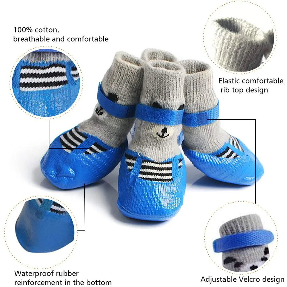 Dog Socks Warm Knit Socks for Cats and Dogs Waterproof Dog Shoes Scratch-proof Foot Covers Anti Scald Feet Pet Socks Teddy Socks