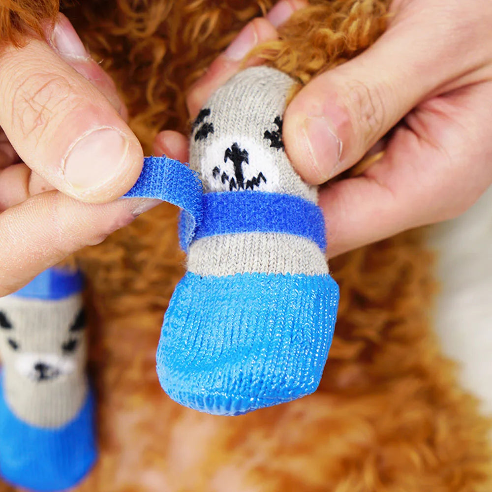 Dog Socks Warm Knit Socks for Cats and Dogs Waterproof Dog Shoes Scratch-proof Foot Covers Anti Scald Feet Pet Socks Teddy Socks