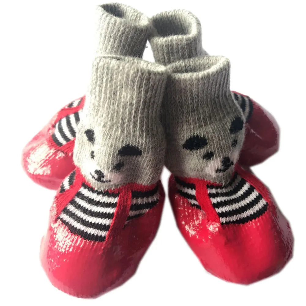 Dog Socks Warm Knit Socks for Cats and Dogs Waterproof Dog Shoes Scratch-proof Foot Covers Anti Scald Feet Pet Socks Teddy Socks