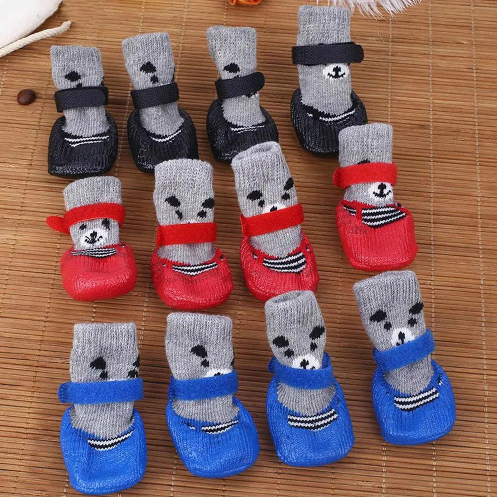 Dog Socks Warm Knit Socks for Cats and Dogs Waterproof Dog Shoes Scratch-proof Foot Covers Anti Scald Feet Pet Socks Teddy Socks