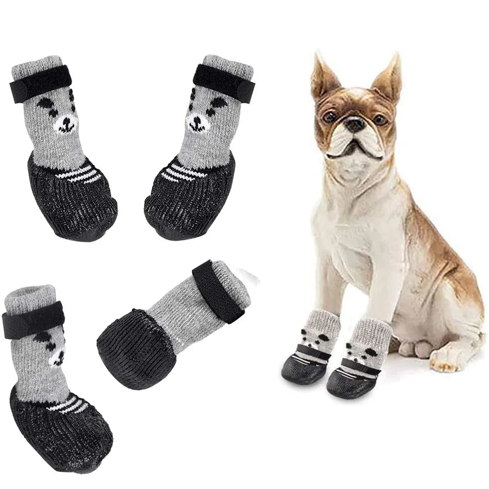 Dog Socks Warm Knit Socks for Cats and Dogs Waterproof Dog Shoes Scratch-proof Foot Covers Anti Scald Feet Pet Socks Teddy Socks