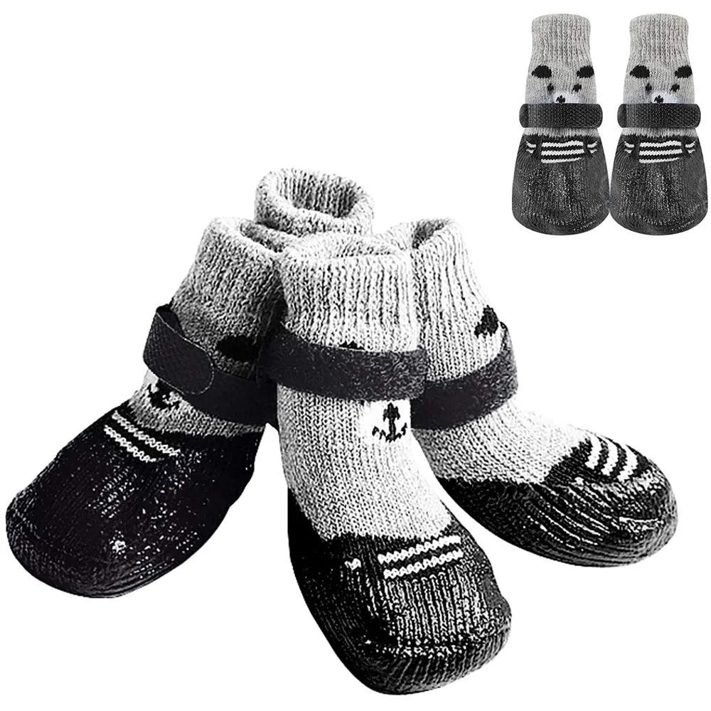 Dog Socks Warm Knit Socks for Cats and Dogs Waterproof Dog Shoes Scratch-proof Foot Covers Anti Scald Feet Pet Socks Teddy Socks