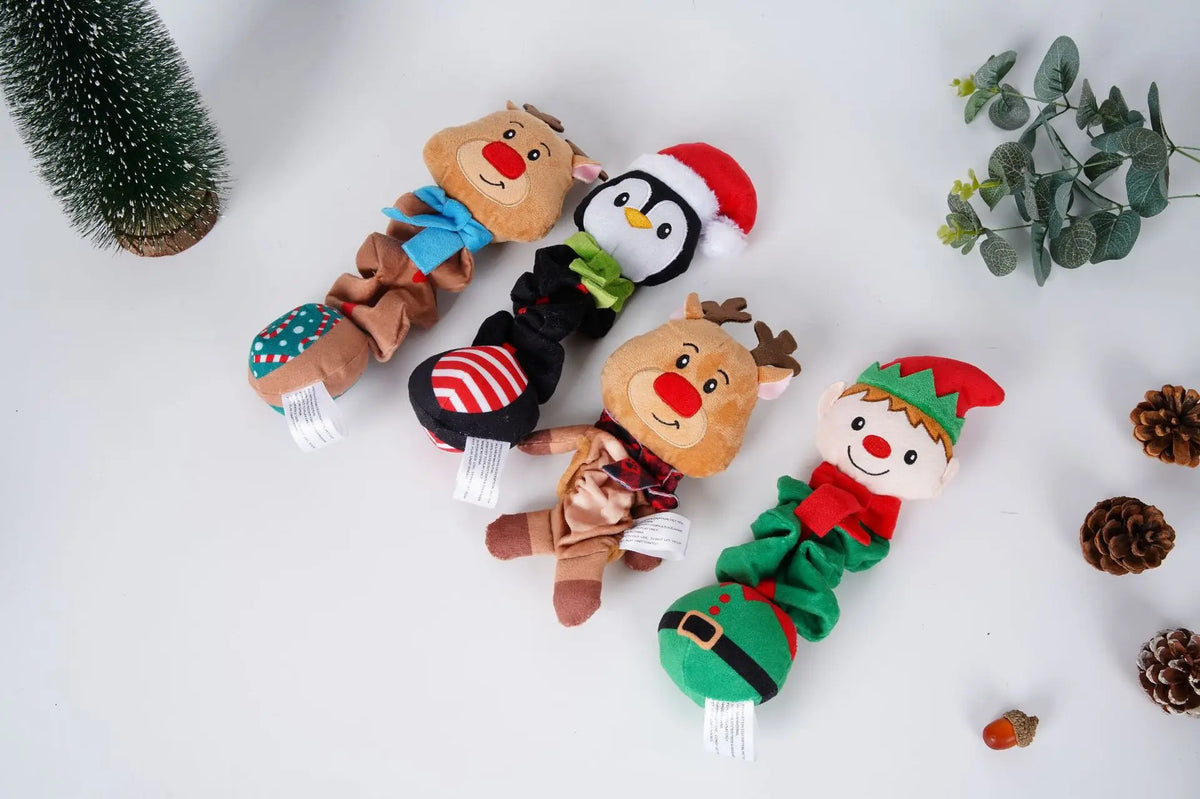 Christmas Elf Penguin Squeaky Dog Toy – Cute Animal Pet Toy, Foldable Xmas Gift for Small/Medium Dogs & Puppies