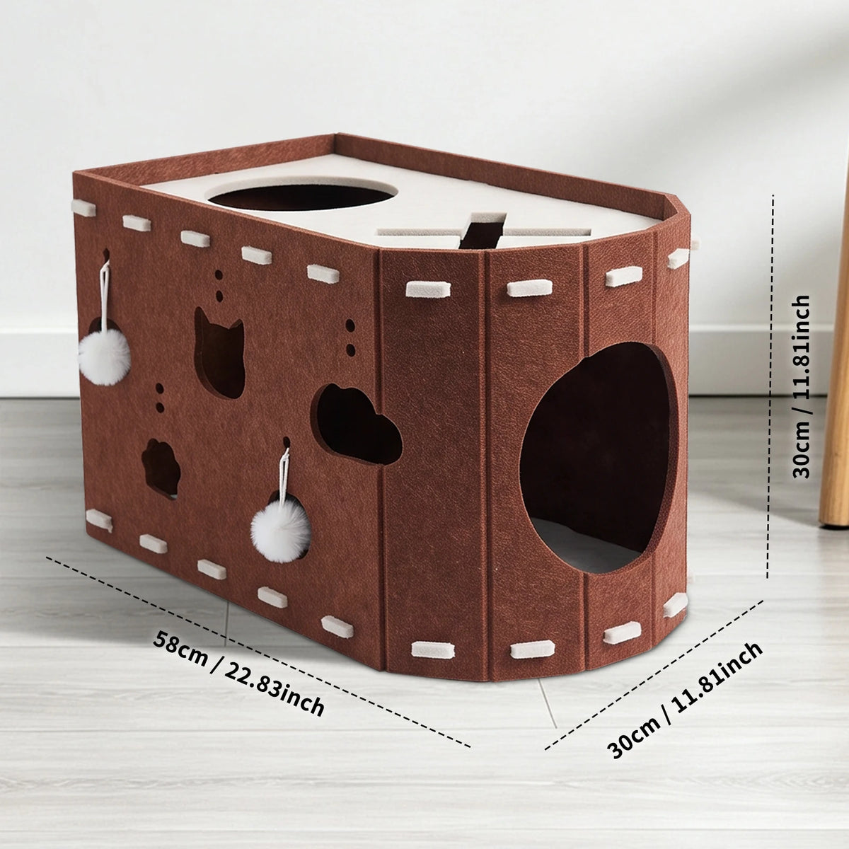 Cat Bed, A Safe And Fun Cat House With Creative Cat Toys. Made Of Felt, This Durable Scratching Toy Is Perfect For Multi-Cat Households As A Christmas Gift.