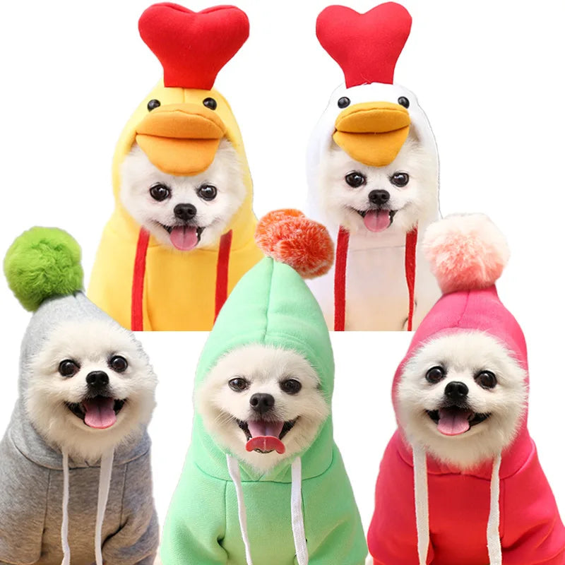 Cute Cartoon Fruit Frog Banana Carrot Pet Hoodie, Winter Warm Fleece Dog Clothes, Funny Cosplay Costume for Small Puppy Cat, Outfit for Chihuahua French Bulldog