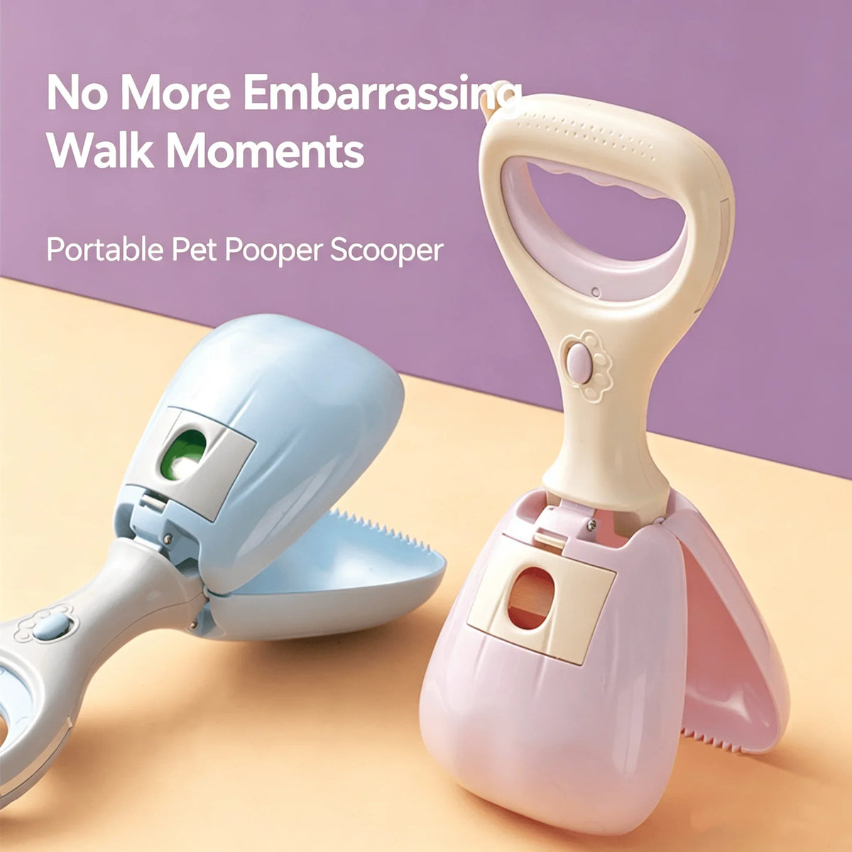 Convenient Outdoor Dog Waste Picker Built-in Disposable Bag Holder Ergonomic Handheld Poop Collector for Daily Walking In Stock