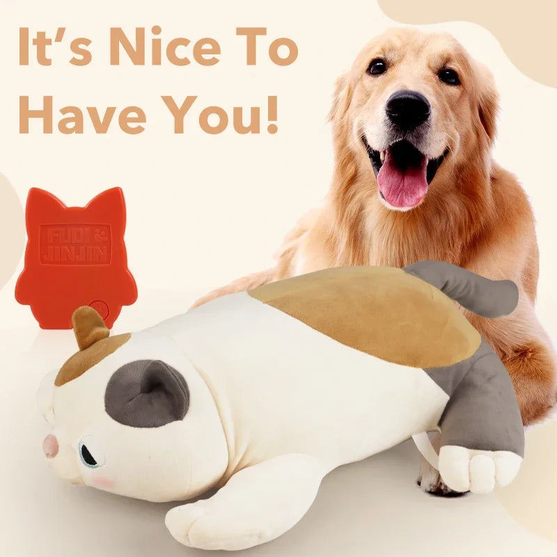 Heartbeat Puppy Toy for Dog Anxiety Relief Plush Dragon Calming Sleep Aid Companion Crate Training Warm Puppy Toy