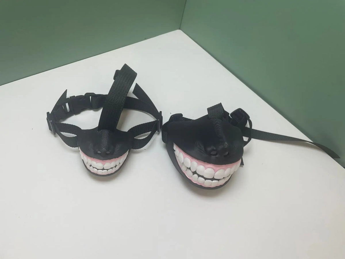 Halloween Funny Dog Muzzle with Smiling Teeth Novelty Party Prank Pet Costume Gift for Fans