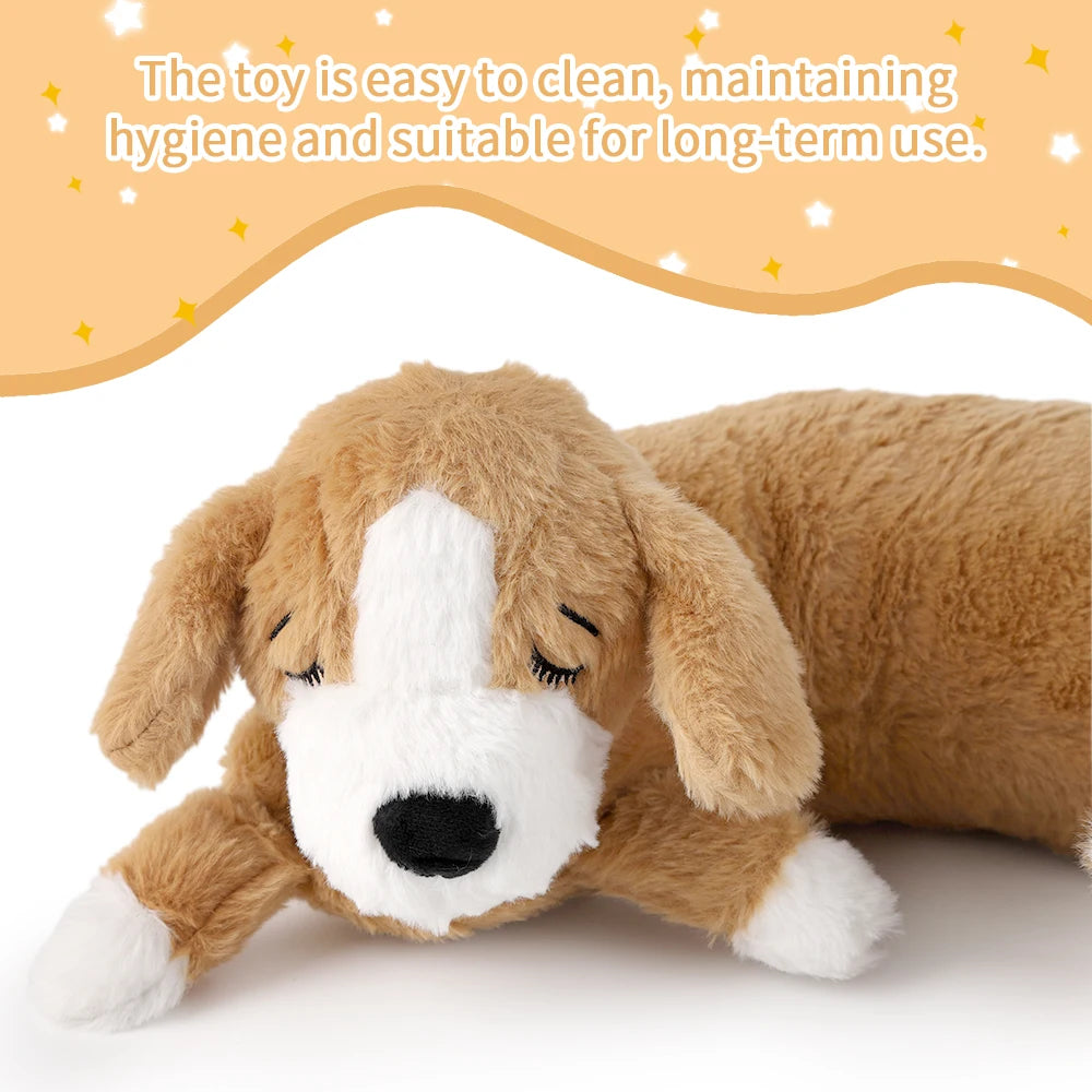 Curved Pillow Dog Heartbeat Toy for Comfort And Behavioral Training Heartbeat Stuffed Toy for Dogs And Cats