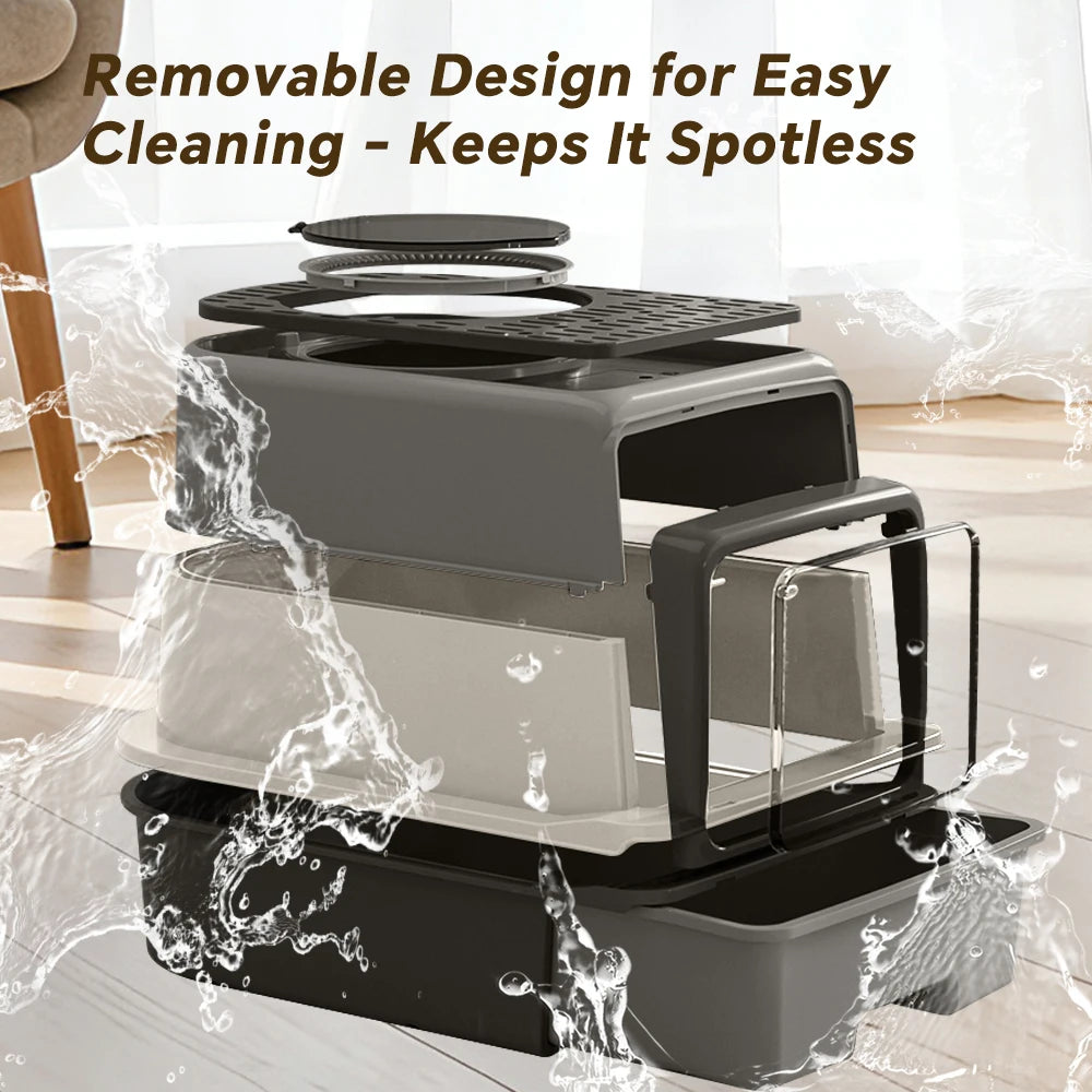 Draw-Out Three-Piece Pet Cat Litter Box Fully Enclosed Splash-Proof Large Space Detachable Easy To Clean Cat Litter Box Pet Toilet