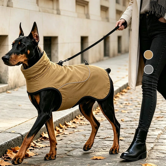 Small Medium Large Dog Winter Coat With Built‑in D‑Ring, Waterproof Snow‑Proof Pullover Dog Jacket, Warm Cotton Pet Clothes for