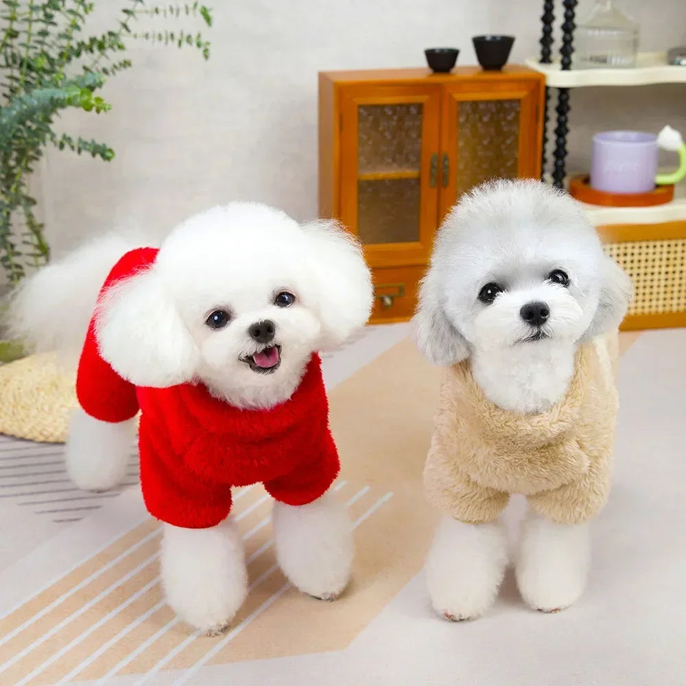 Fleece Dog Sweaters for Small Dogs Boy Girl Dog Clothes Winter Warm Pet Pajamas Pjs Jumpsuit Dog Outfits Onesies for Chihuahua