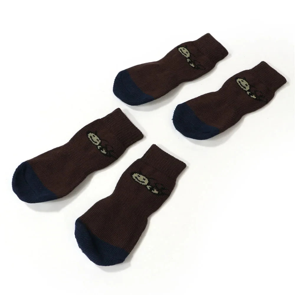 4pcs Dog Socks for Hardwood Floors to Prevent Licking Dog Boots Pet Dog Paw Protectors with Non-Slip Grips for Large Senior Dogs