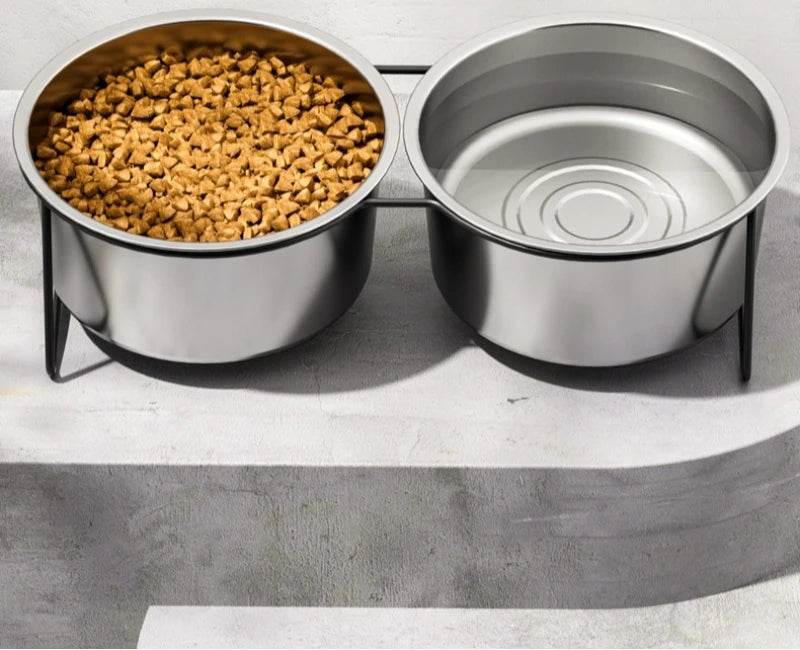 Large Stainless Steel Dog Slow Food Bowl with Thickened Stand Elevated  Pets Products Supplies Feeders Accessories Tip Proof