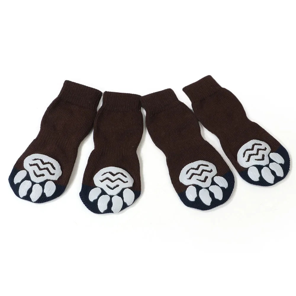 4pcs Dog Socks for Hardwood Floors to Prevent Licking Dog Boots Pet Dog Paw Protectors with Non-Slip Grips for Large Senior Dogs