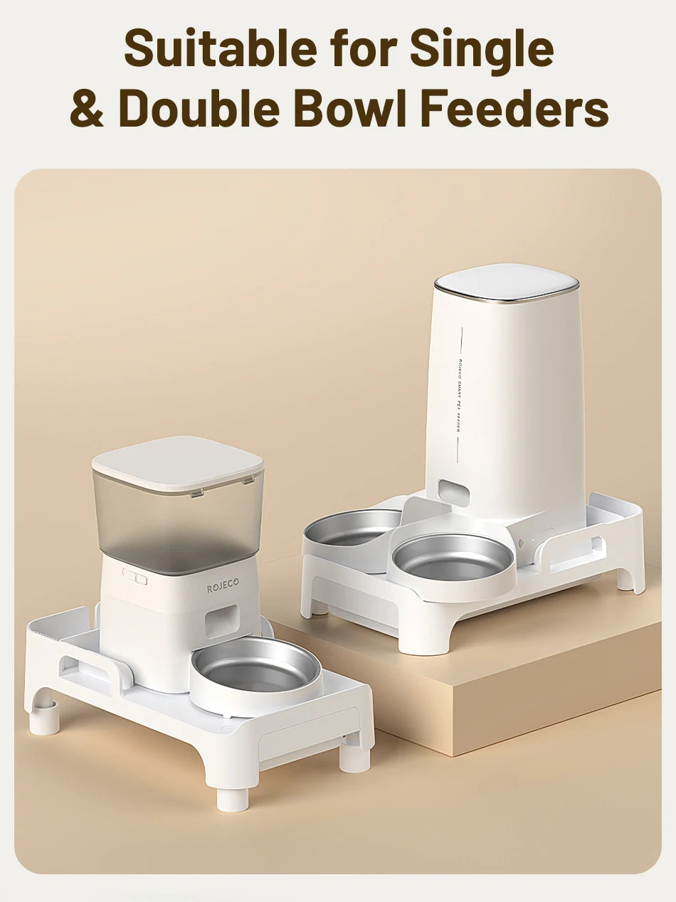 ROJECO Multifunction Feeder Elevated Bracket Pet Single and Double Bowl Food Dispenser Adjustable Height Size For Cat Dog Feeder