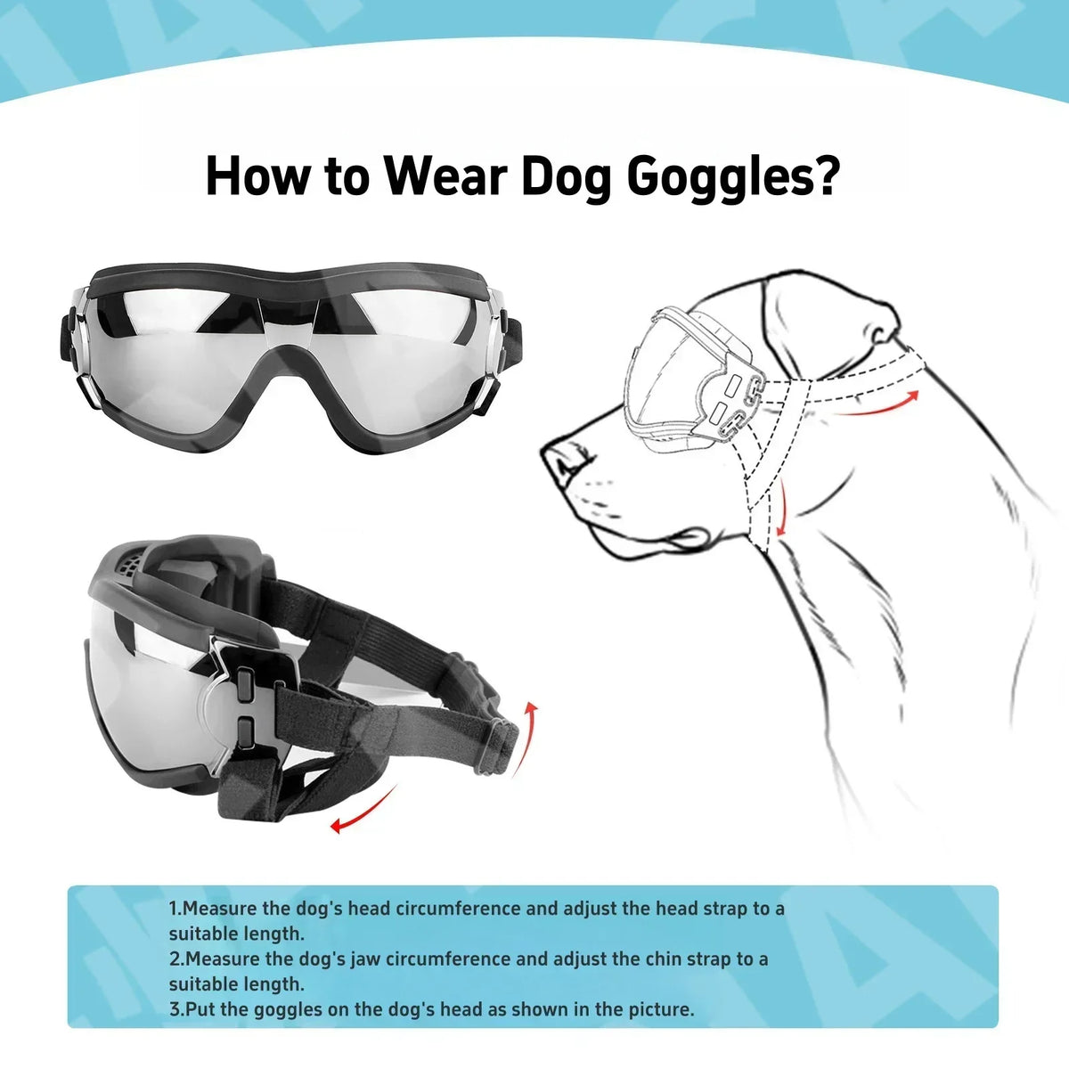 IN Stock Anti-UV Dog Sunglasses Breathable Vent Pet Goggles Windproof Waterproof for Car Riding Beach Outdoor Dogs S M L Sizes