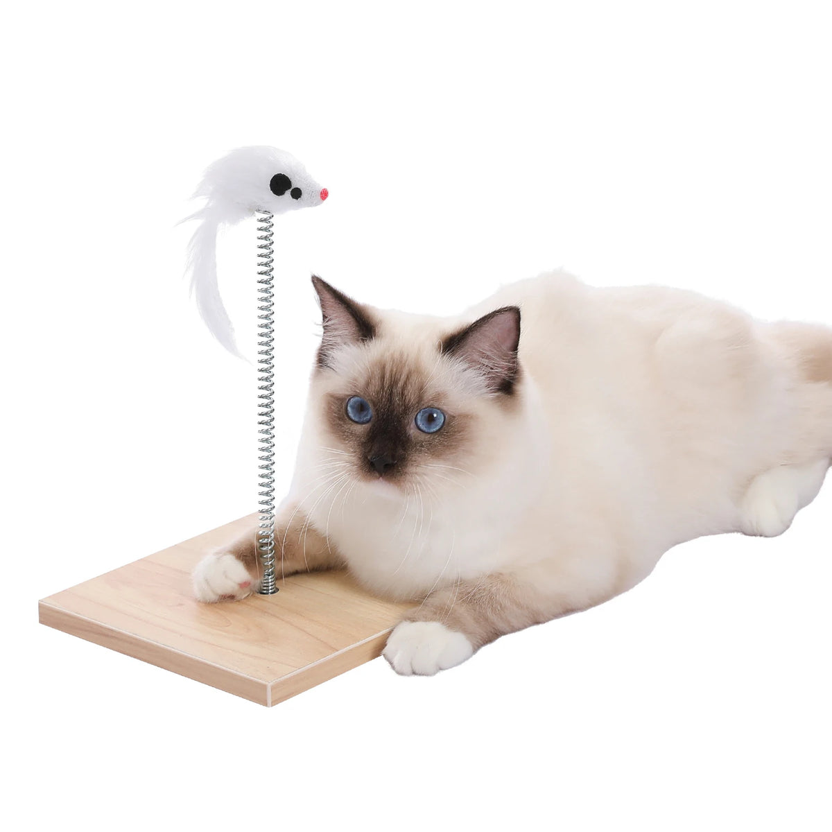 Wood Cat Condo House Bed with Removable Soft Mats Modern Cat Tree Tower with Scratching Pad Cat Scratcher Furniture Kitten Toys