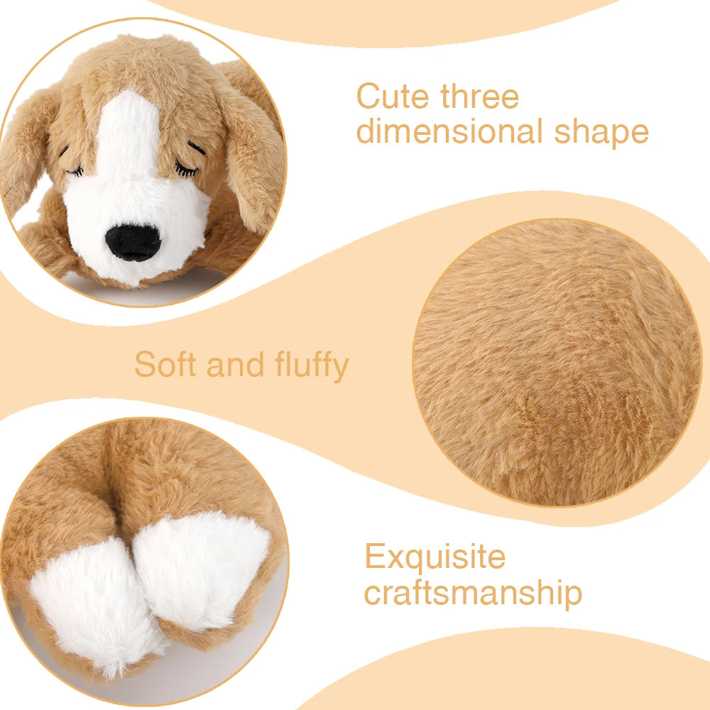 Curved Pillow Dog Heartbeat Toy for Comfort And Behavioral Training Heartbeat Stuffed Toy for Dogs And Cats
