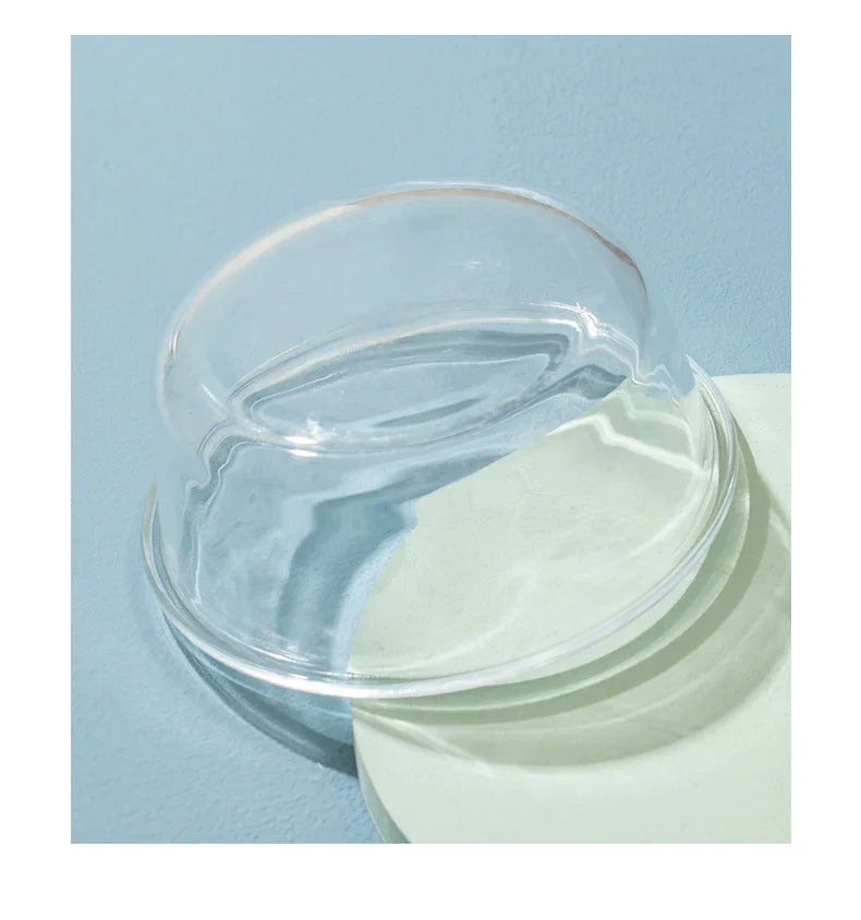 Cat Glass Food Water Bowl Elevated Small Dog Double Drinking Eating Bowls Pet Transparent Feeding Basin with Stand
