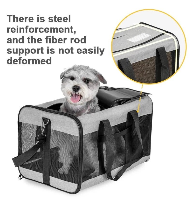 Travel Pet Bag Portable For Outdoor Carrying One Shoulder Breathable Cat Dog Bag Comfort Foldable Handbag Pet Transport Bag