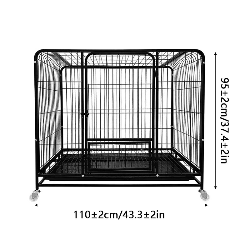 BOOTEELY Heavy Duty Dog Kennels Metal Dog Kennels Heavy Duty Indestructible And Escape-Proof Dog Crate Cage Kennel for Large Dog
