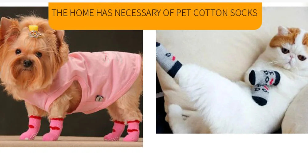 Dog Socks for Small Medium Dogs Non Skid Pet Puppy Grip Socks Paw Protectors Indoor Traction Control Socks for Hardwood Floor