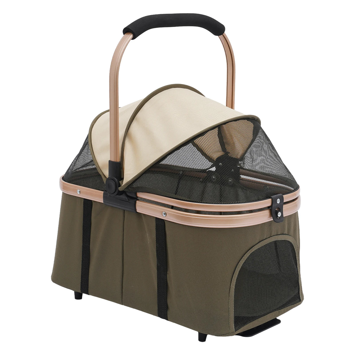 Foldable Pet Stroller for Small/Medium Pets—18.1x22.8x38.2in, 2-Tier Design+Safety Locks, Sunshade+Cushions, Ideal for Travel