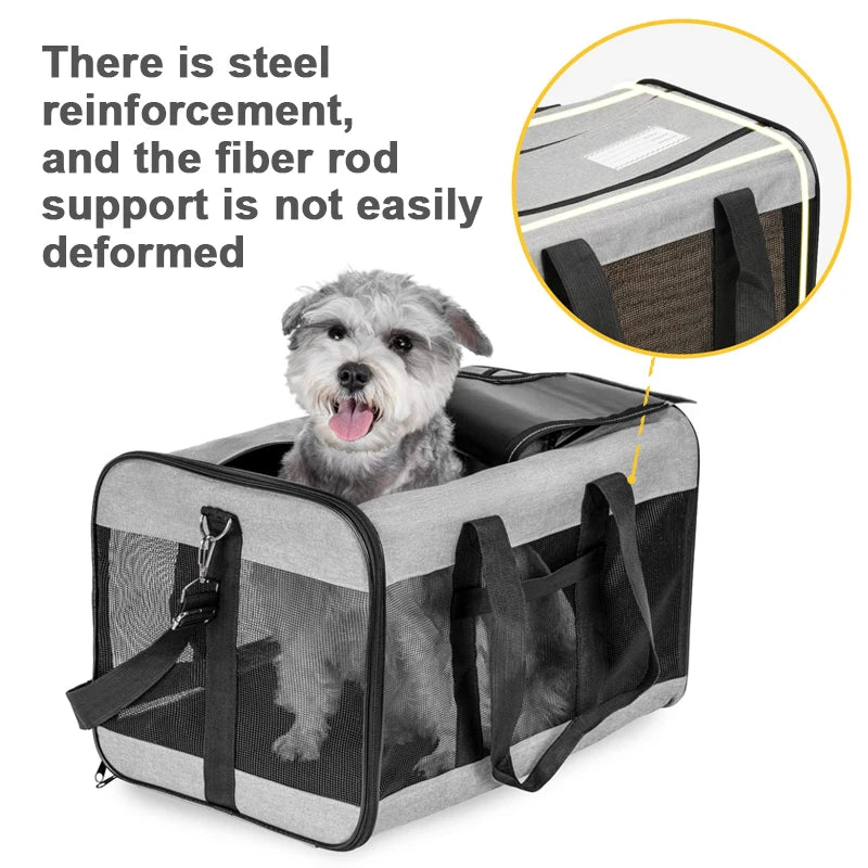 Travel Pet Bag Portable For Outdoor Carrying One Shoulder Breathable Cat Dog Bag Comfort Foldable Handbag Pet Transport Bag