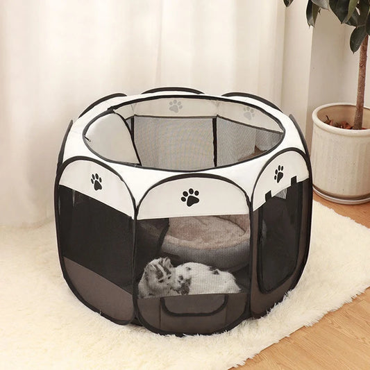 Folding Pet Tent Dog House Camping Accessories Pet Cage Octagonal Cage Fence Outdoor Playpen Puppy Shelter