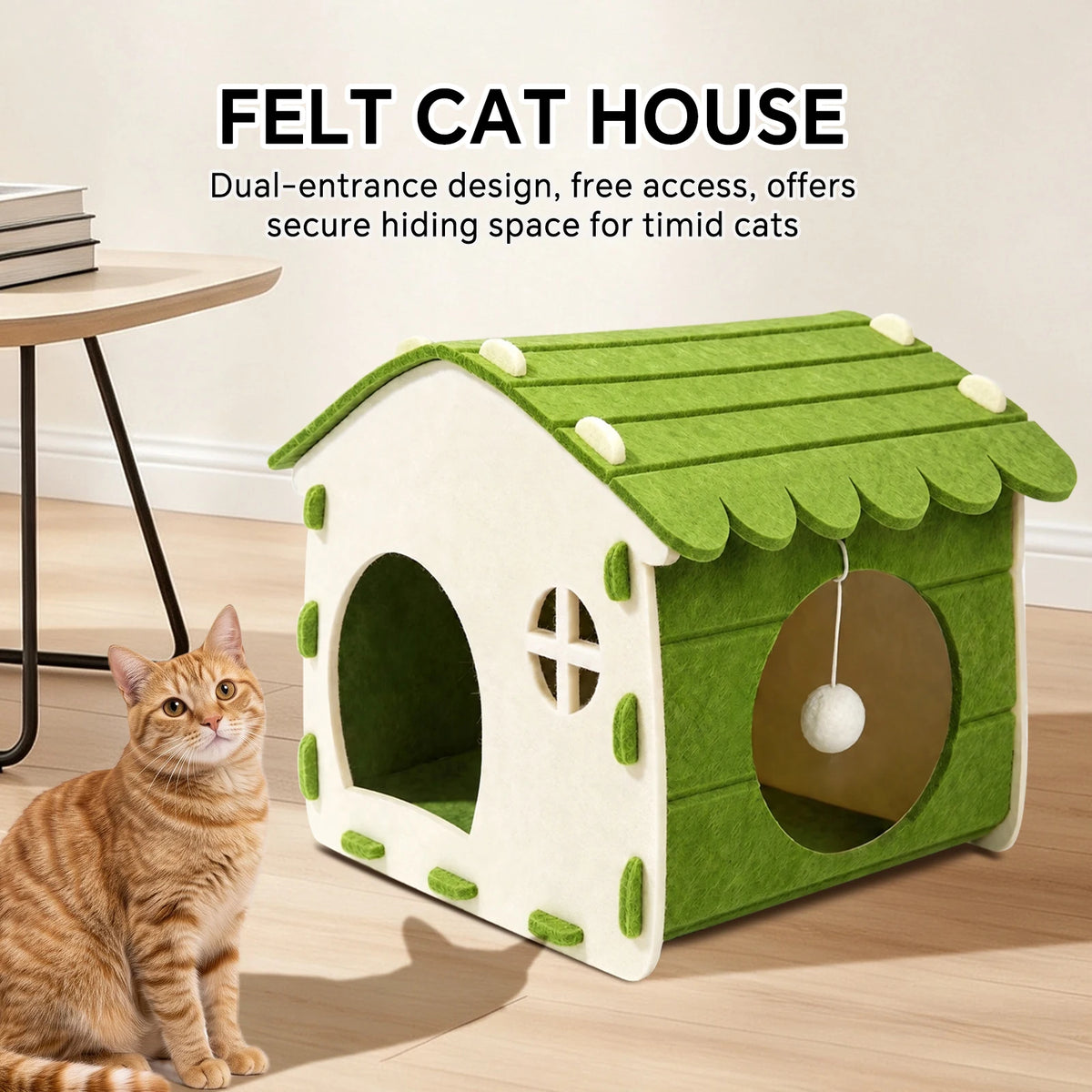 Pet Cat House, Suitable For Both Kittens And Adult Cats. Suitable For Use In Living Rooms, Bedrooms, And For Daily Rest And Play At Home. Ideal Gift For Pet-Loving Friends On Birthdays Or Special Occasions.