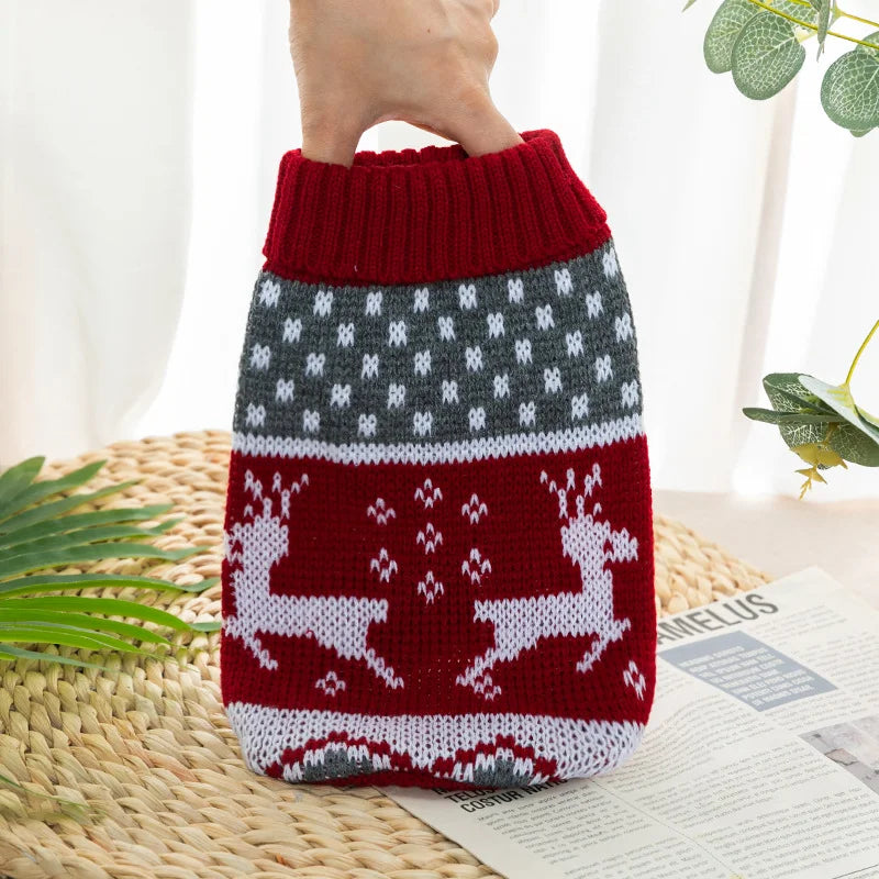 Christmas Style Pet Dog Sweater New Year Costume For Cat Cute Knitted Wool Puppy Clothes Warm Soft Winter Apparel For Medium Pet