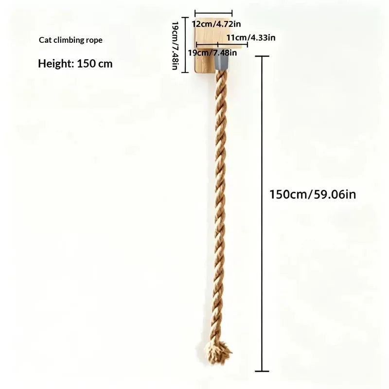 Floor To Ceiling Cat Tree Set, Sisal Rope Cat Ladder & Platform, Space Saving Cat Climbing Tower for Small Apartment