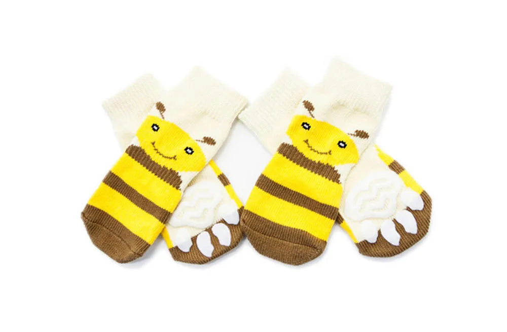 4pcs Dog Socks for Hardwood Floors to Prevent Licking Dog Boots Pet Dog Paw Protectors with Non-Slip Grips for Large Senior Dogs