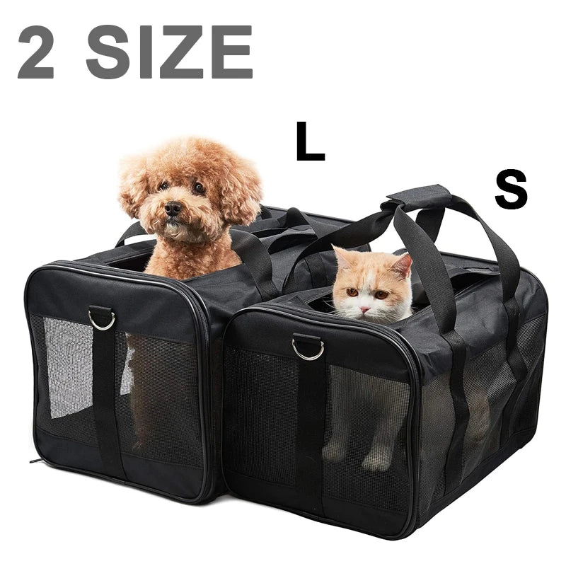 Travel Pet Bag Portable For Outdoor Carrying One Shoulder Breathable Cat Dog Bag Comfort Foldable Handbag Pet Transport Bag