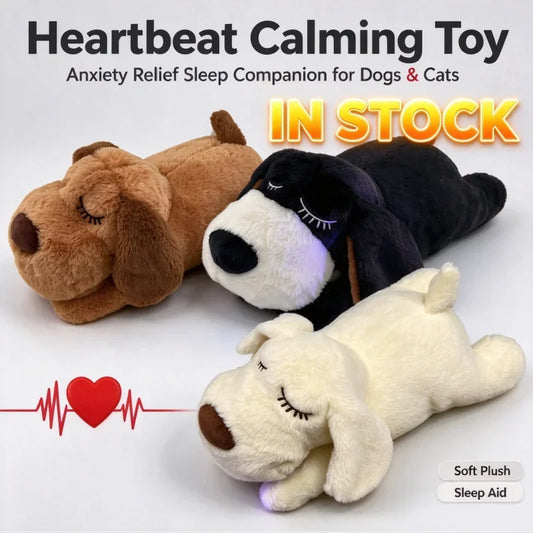 Pet Anxiety Relief Sleep Toy, Dog Interactive Plush Heartbeat Toy, Cat Soothing Companion Toy, Pet Stuffed Toy