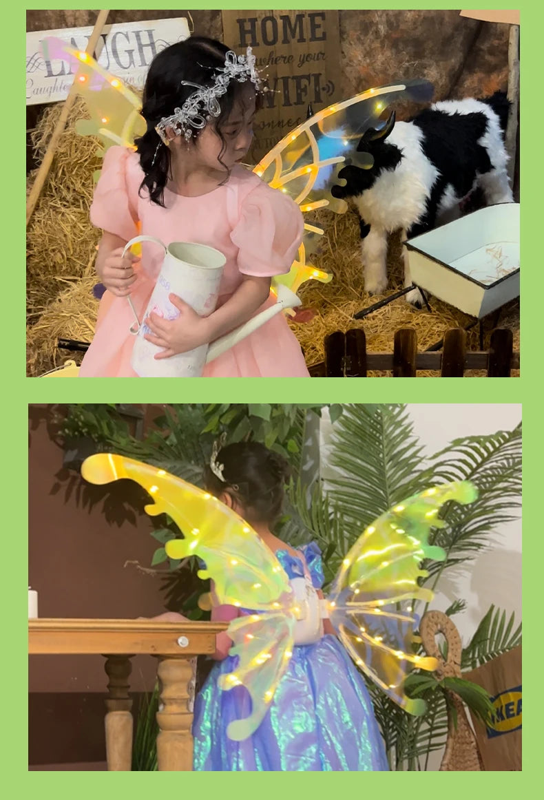Dog Butterfly Wings Pet Glowing Wings Puppy Summer Clothes Decorative Samoyed Husky Medium Dogs