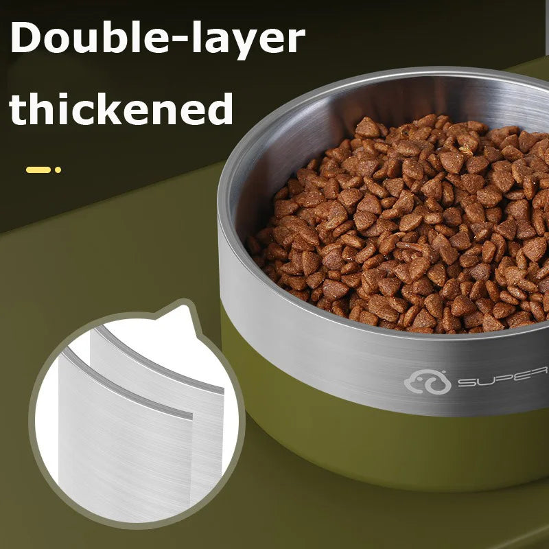 Dog Bowl for Food and Water Stainless Steel Pet Feeding Bowl Durable Non-Skid Double Wall Insulated  for Small Medium Large Pets