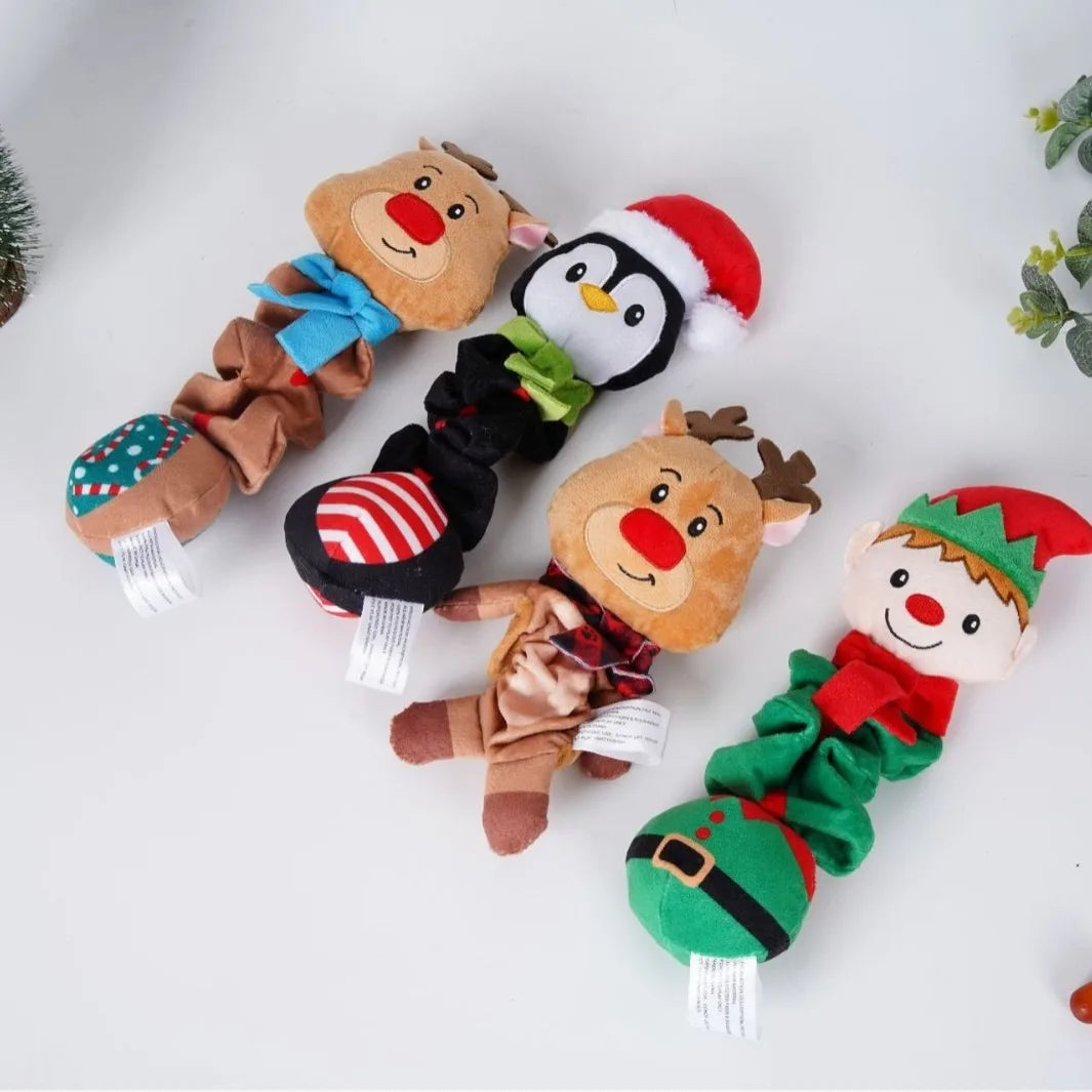 Christmas Elf Penguin Squeaky Dog Toy – Cute Animal Pet Toy, Foldable Xmas Gift for Small/Medium Dogs & Puppies