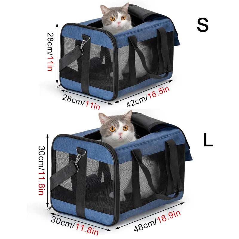 Travel Pet Bag Portable For Outdoor Carrying One Shoulder Breathable Cat Dog Bag Comfort Foldable Handbag Pet Transport Bag