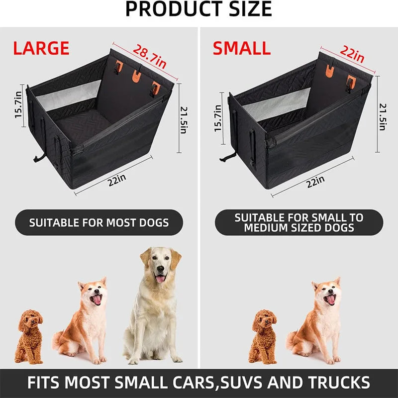 Car Pet Seat Cover Waterproof Hard-Bottom Rear Seat Dog Mat with Mesh Design Car Hammock Pet Bed for Dogs Cats Travel Accessory