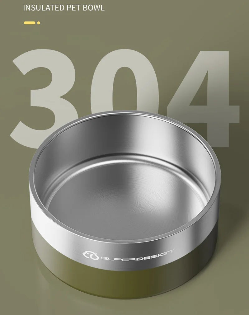 Dog Bowl for Food and Water Stainless Steel Pet Feeding Bowl Durable Non-Skid Double Wall Insulated  for Small Medium Large Pets